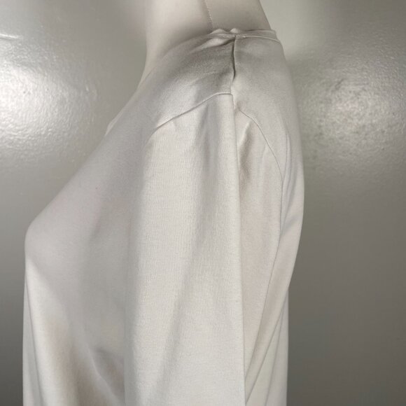 L.L. Bean T Shirt Top Women's Small Regular White Cotton Stretch V Neck Pullover - Picture 7 of 16